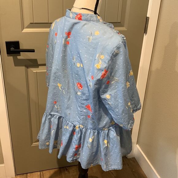 ESHAKTI WAYWARD FANCIES Floral Peplum Top 2X - Picture 5 of 10